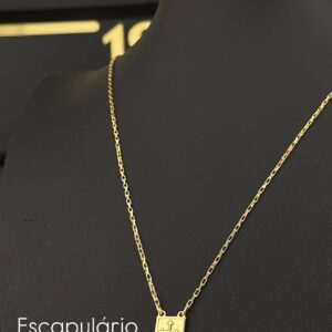 Escapulário Cruz - 1mm Tijolinho