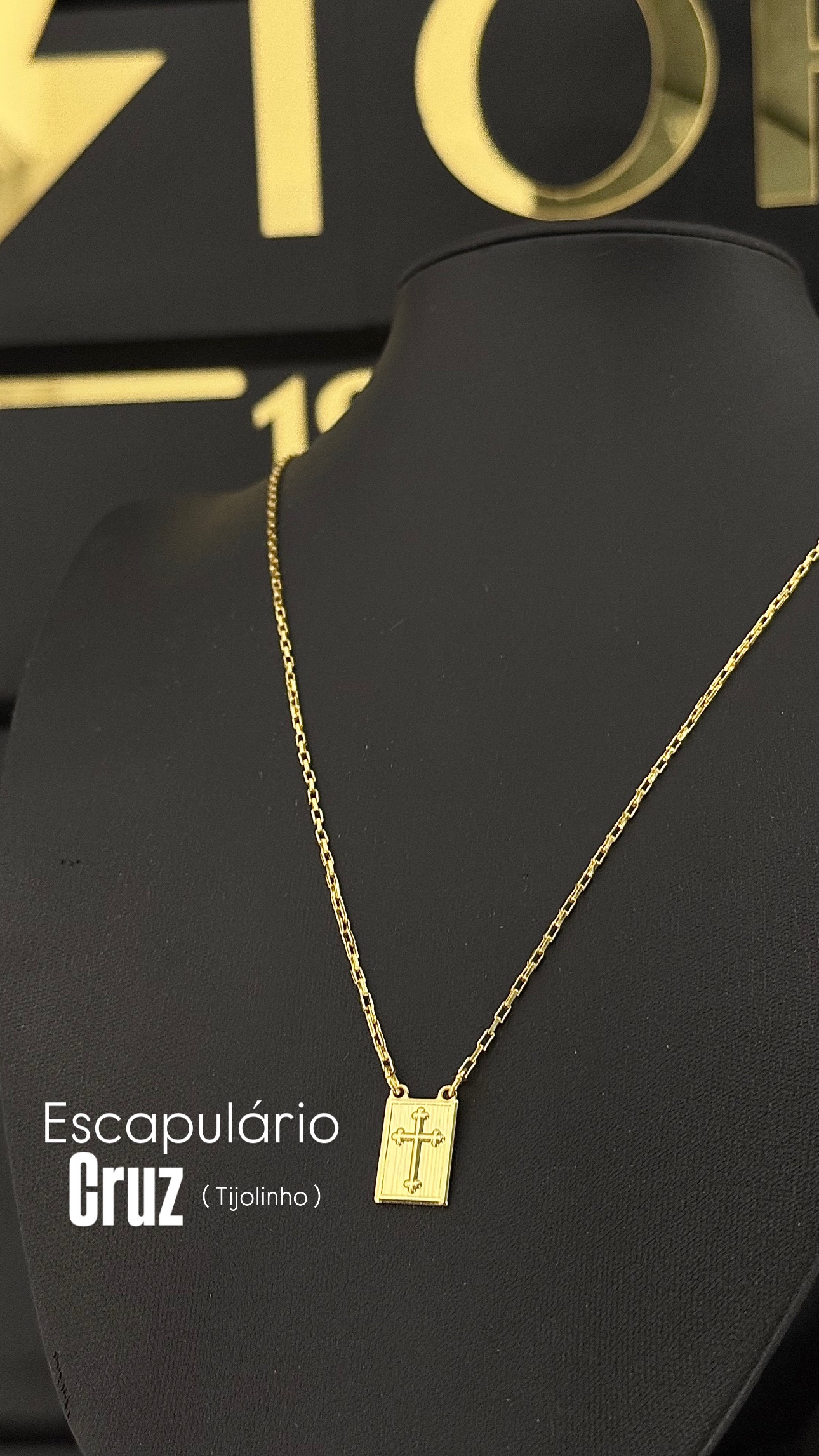 Escapulário Cruz – 1mm Tijolinho