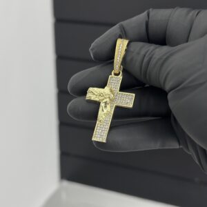 Pingente Cruz rosto de cristo  (G)